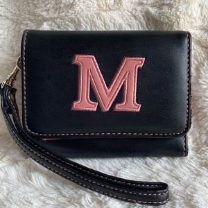 ❤️ Wallet Initial “M” Black and Pink NWOT❤️